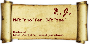 Márhoffer József névjegykártya