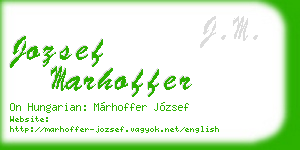 jozsef marhoffer business card